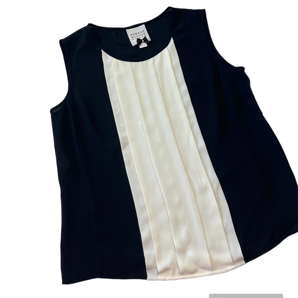 Edward Achour Paris Pleat Front Sleeveless Blouse